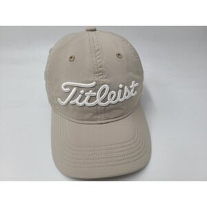 Titleist Golf Pro V1 FJ FootJoy Strapback Adjustable (Seems Small) Hat Cap Beige